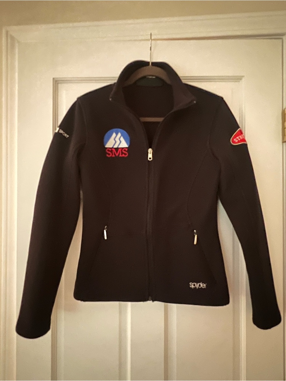 Spyder Women's Black Full-Zip Jacket with SMS (Stratton Mountain School) Patch